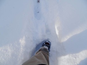 雪に埋まった足