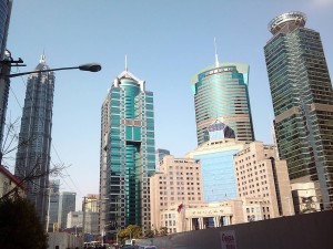 上海金融街の高層ビル群