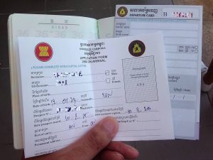 カンボジアビザの申請書